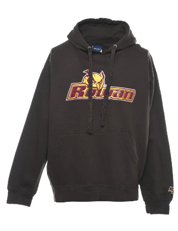 Rowan Printed Hoodie - L Hoodie with Button Classic Timeless