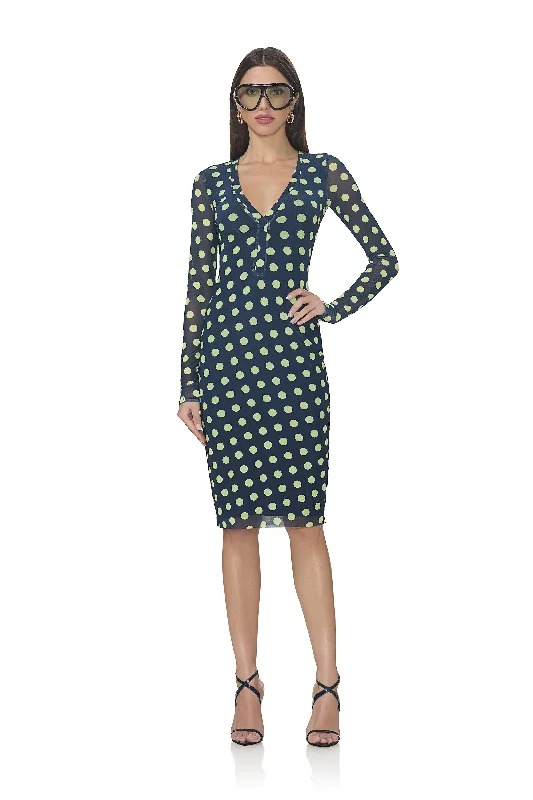 Diane Dress - Navy Dot Tunics Fleece cozy