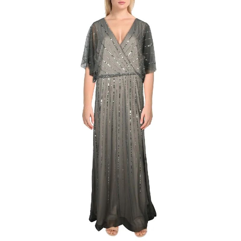 Womens Embellished V-Neck Evening Dress Tunics Modern contemporary