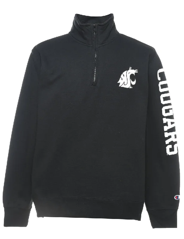 Champion Cougars Printed Sweatshirt - M Hoodie with Raglan Sleeves Sporty Comfortable Champion Cougars Printed Sweatshirt - M Hoodie with Raglan Sleeves Sporty Comfortable