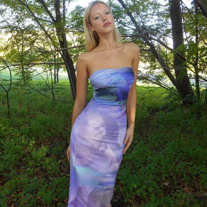 Charis Strapless Maxi Dress Tunics Trendy modern