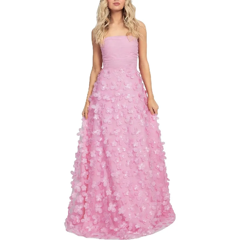 Womens Rosette Formal Evening Dress Tunics Luxurious premium