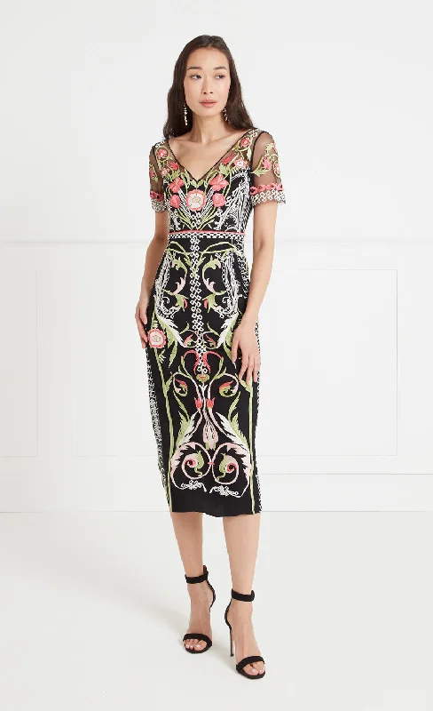 Alessia Midi Dress - Black Tunics Formal black