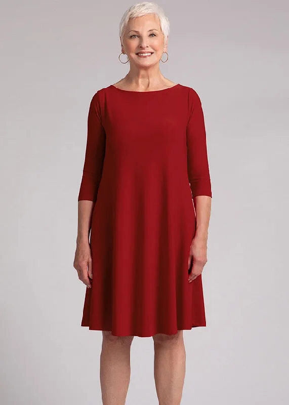 Sympli - Nu Trapeze 3/4 Sleeve Dress Tunics Modern contemporary