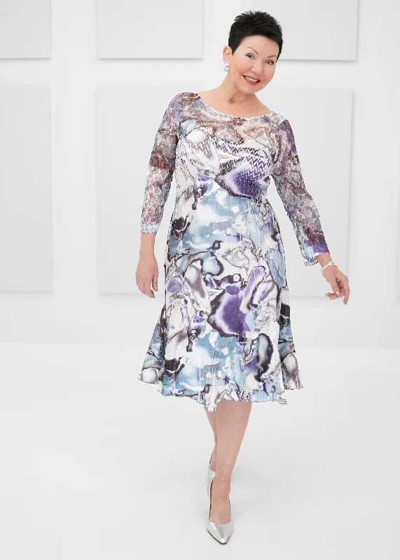 Komarov - Illusion Lace Neck 3/4 Sleeve Dress Tunics Favorite customer