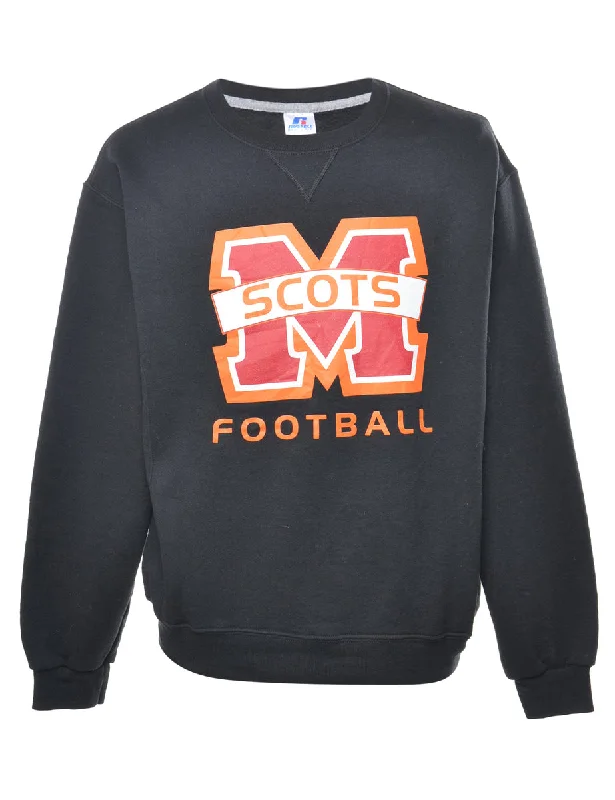 Scots Football Sports Sweatshirt - M Hoodie with Oversized Fit Loose Comfortable
