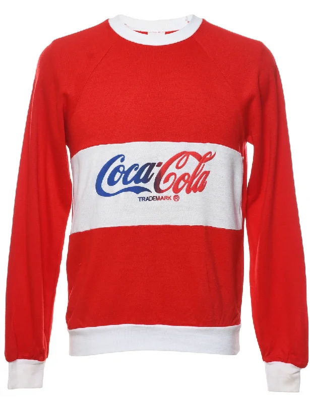 Cocacola Printed Sweatshirt - M Hoodie with Longline Fit Extended Stylish