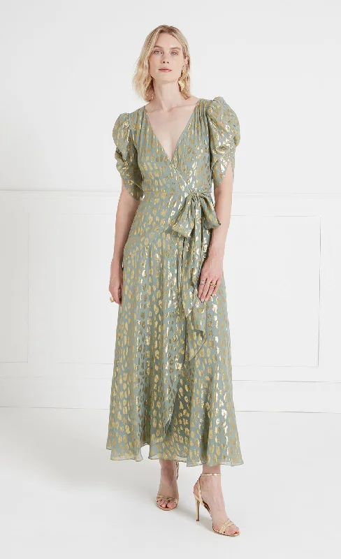 Kyra Wrap Dress - Silt Green Tunics Essential wardrobe