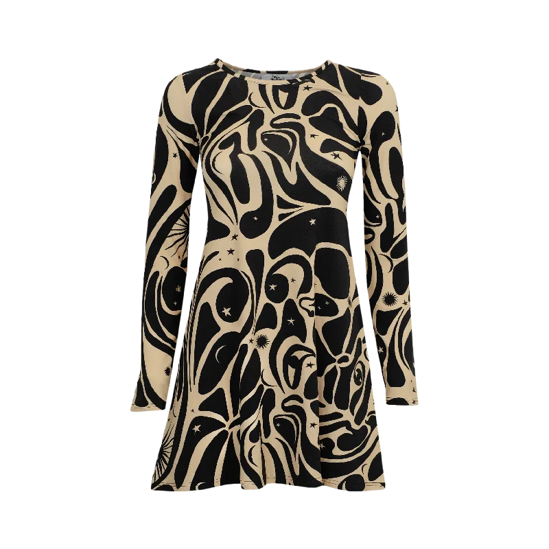 Age of Aquarius Long Sleeve Mini Dress Tunics Polka dots