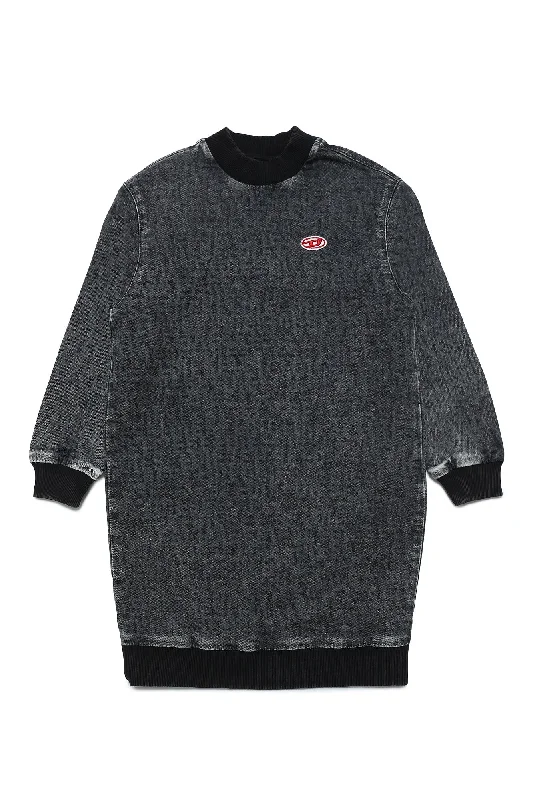 Denim black sweatshirt dress by Diesel Hoodie with Logo Branding Identity