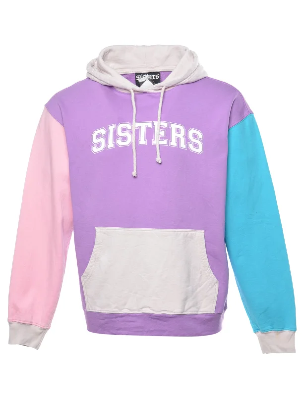 Color Block Hoodie - M Hoodie with Monochrome Minimalist Simple