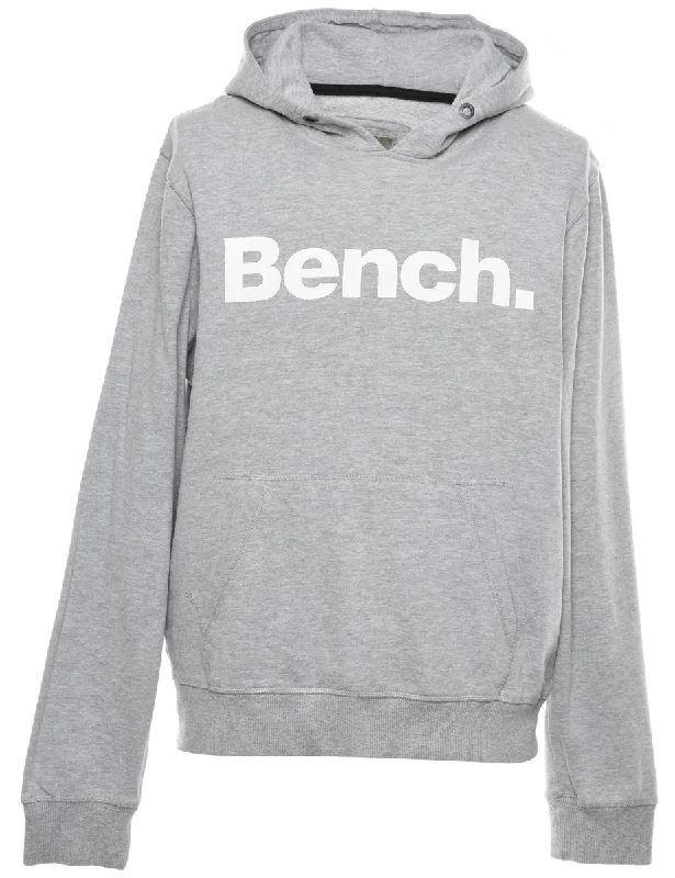 Marl Grey Bench Hoodie - L Hoodie with Gradient Ombre Colorful