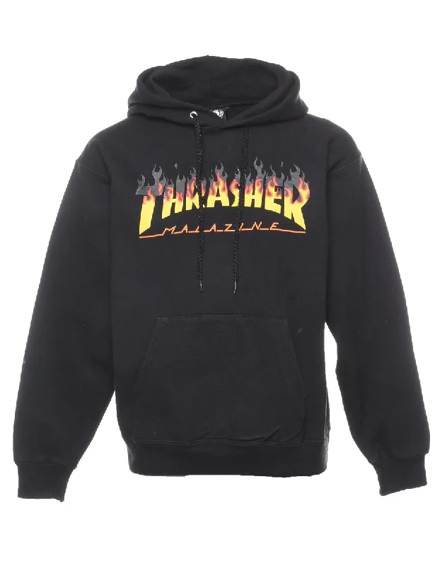 Thrasher Flame Design Printed Hoodie - S Hoodie with Emblem Brand Identity