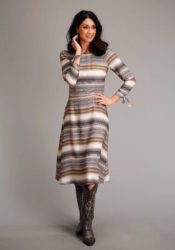Stetson Womens Desert Serape Brown 100% Rayon L/S Dress Tunics Winter warm
