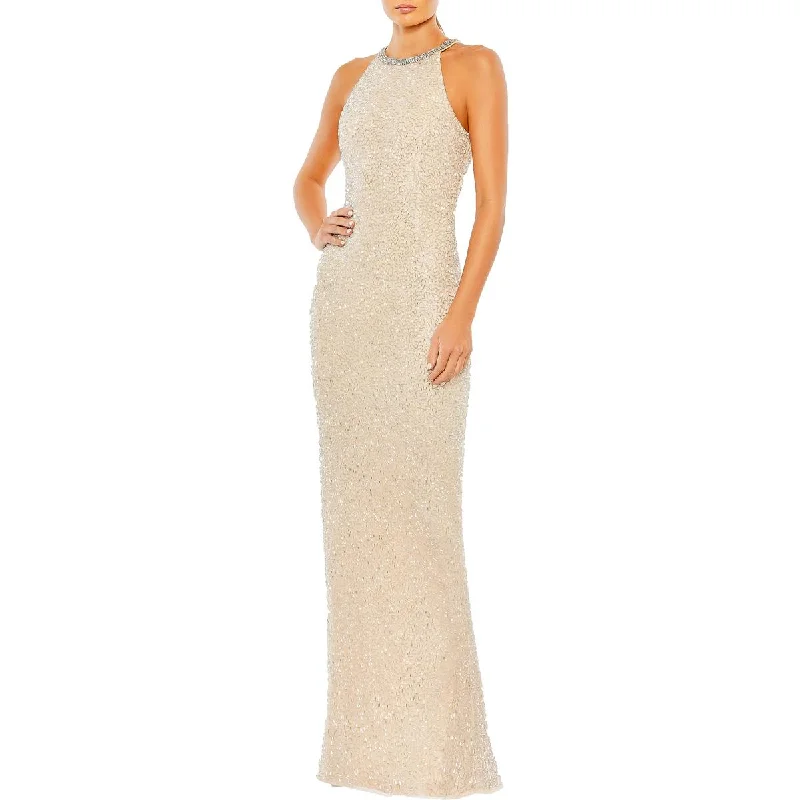 Womens Embellished Halter Evening Dress Tunics Exclusive limited