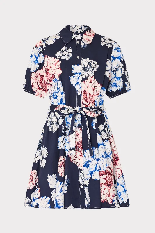 Juni Printed Poplin Mini Dress Tunics Seasonal trendy
