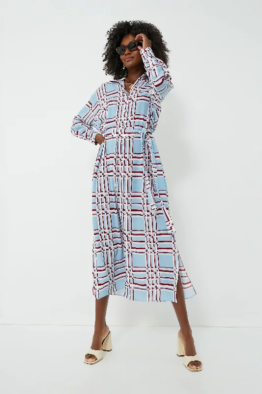Painted Grid Multi Deirdre Crepe Georgette Dress Tunics Bridal satin