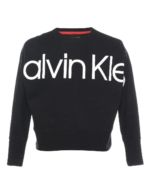 Calvin Klein Printed Sweatshirt - S Hoodie with Button Classic Timeless