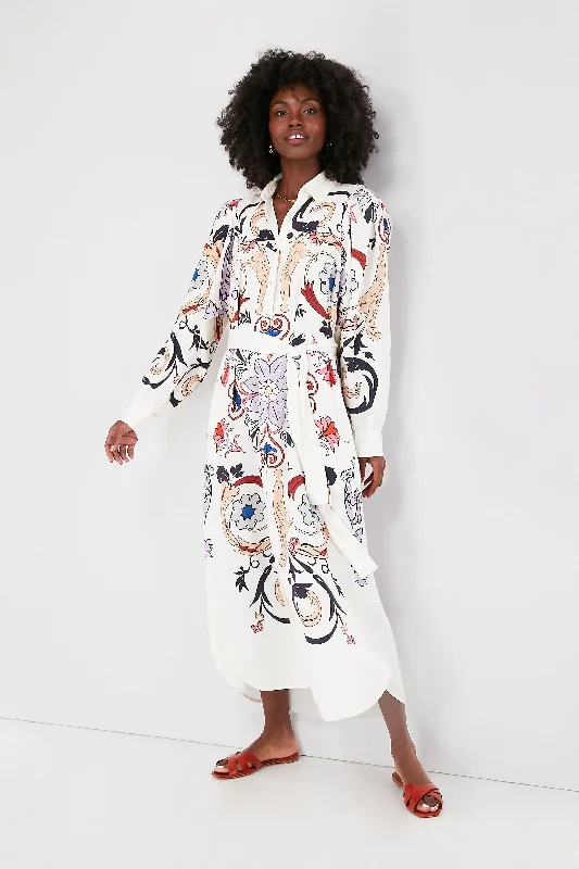 Scrolls Multi Gard Luna Dress sweetheart Neckline Romantic