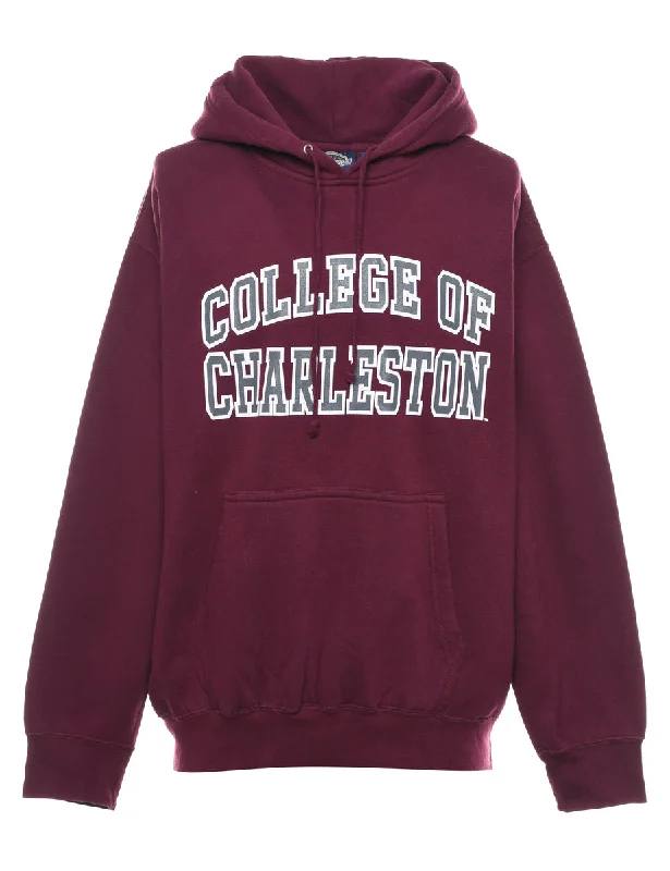 College Of Charleston Printed Hoodie - XL Hoodie with Stripes Bold Sporty