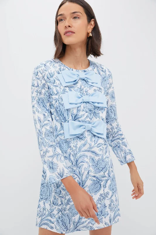 Blue Chintz Clarice Bows Dress Tunics Prom sequined