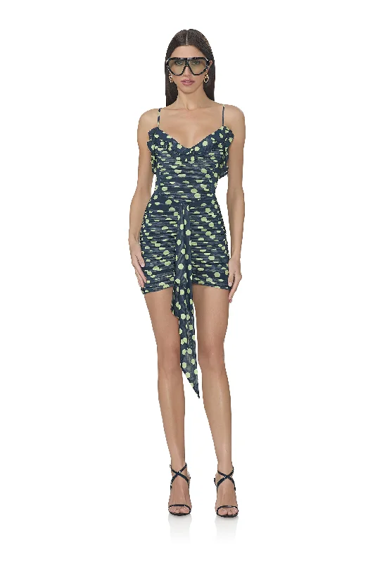 Mackie Dress - Navy Dot Tunics Silk luxurious