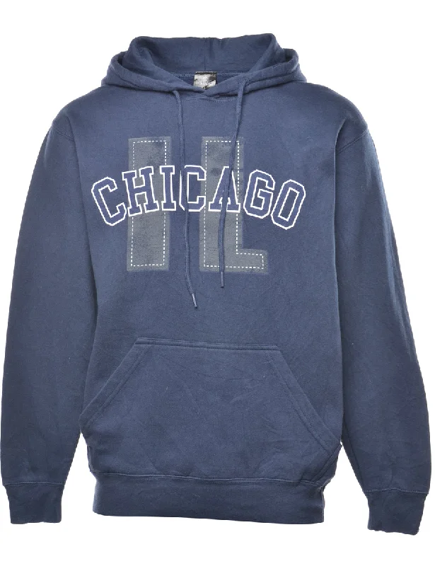 Chicago Printed Hoodie - S Hoodie with Crew Neck Simple Timeless