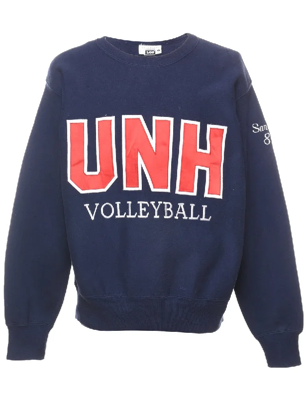 UNH Printed Sweatshirt - L Hoodie with Strings Custom Fit Adjustable