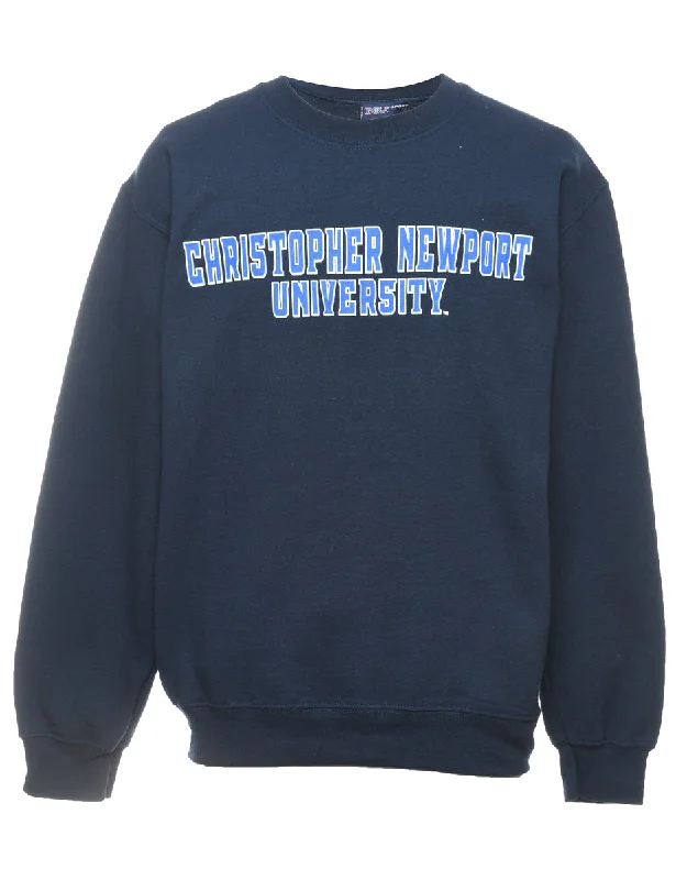 Christopher Newport University Printed Sweatshirt - S Hoodie with Batwing Sleeves Loose Dramatic Christopher Newport University Printed Sweatshirt - S Hoodie with Batwing Sleeves Loose Dramatic
