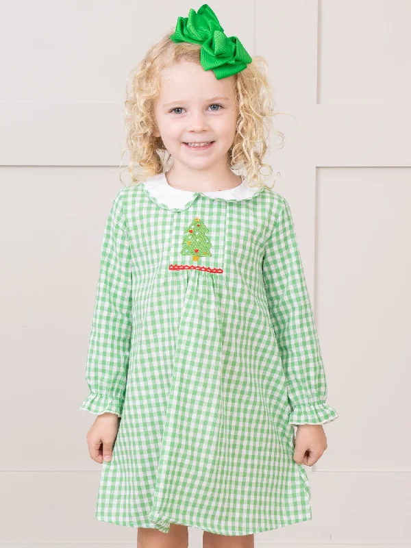 Evergreen Gingham Dress Tunics Designer luxury