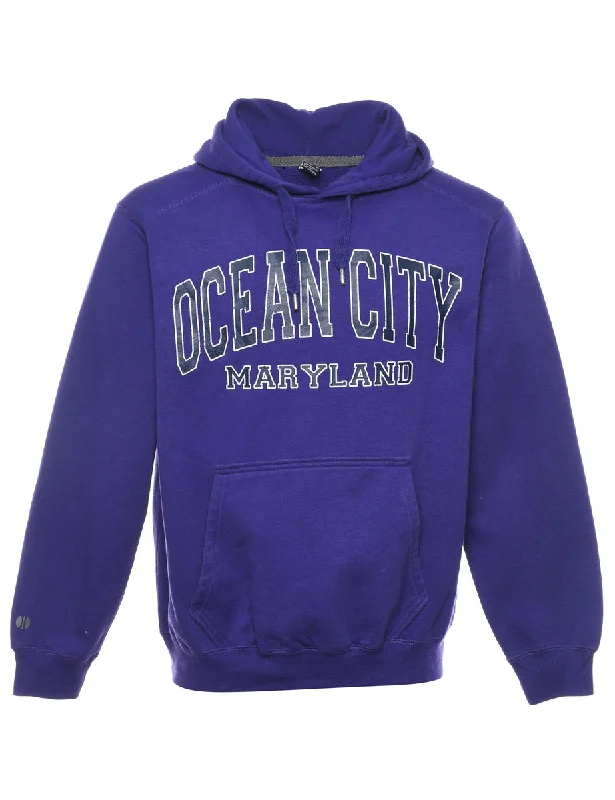 Purple Ocean City Marryland Hoodie - XL Graphic Hoodie Design Print