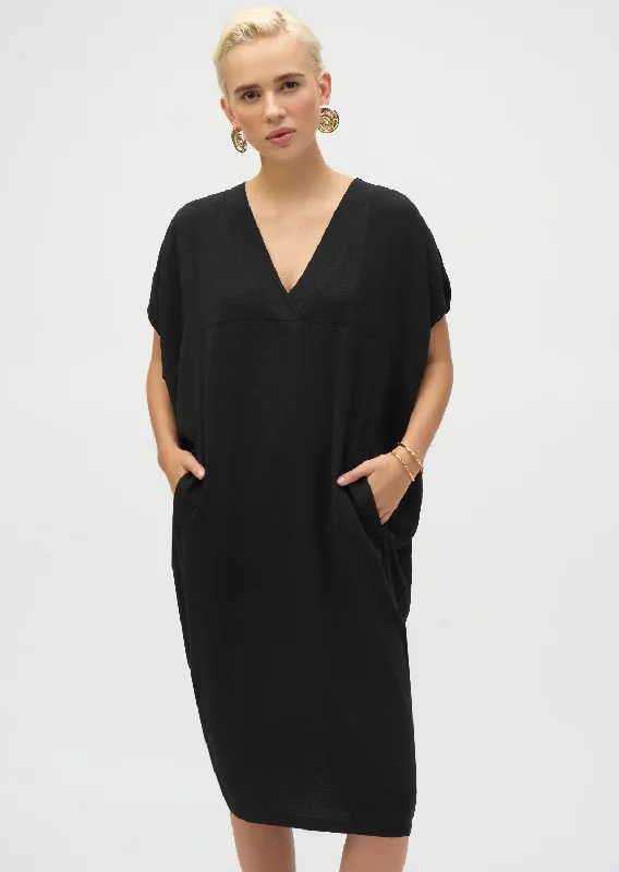 Joseph Ribkoff - Gauze Short Sleeve Cocoon Dress Tunics Formal black