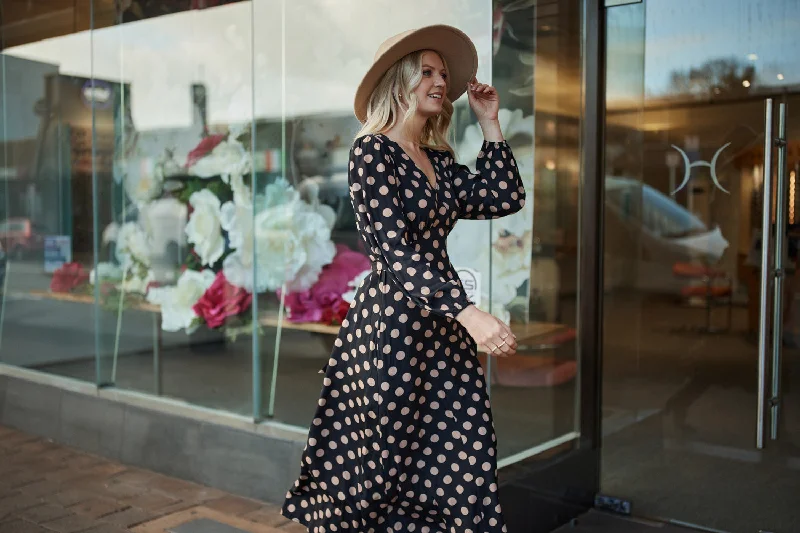 Sabrina Dress Latte Polkadot Tunics Polka dots