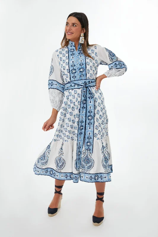Sky Blue Cornflower Flounce Dress Tunics Polka dots