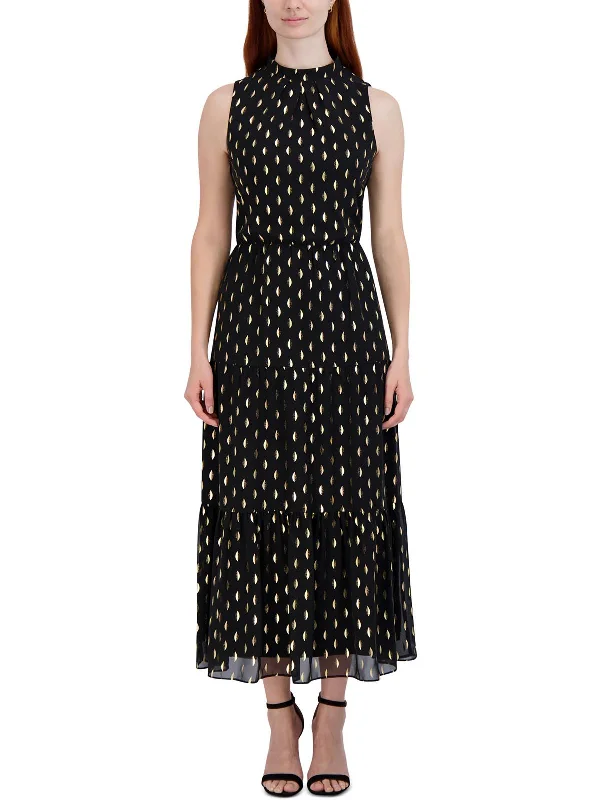 Womens Mock Neck Polyester Maxi Dress Tunics Gym athletic