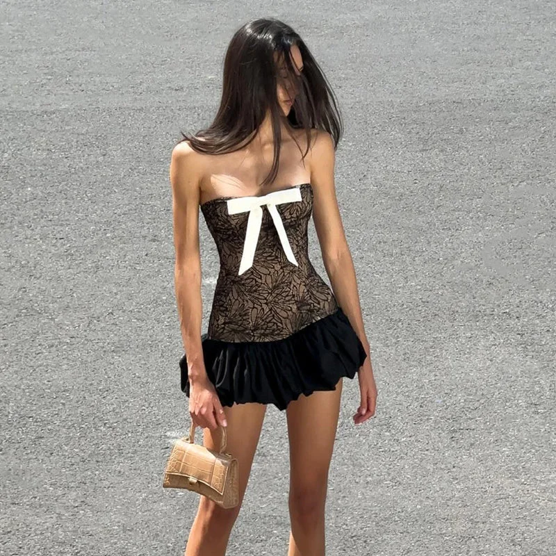 Emery Strapless Mini Dress Tunics Short Trendy