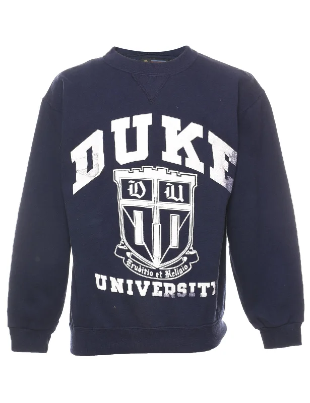 Duke University Printed Sweatshirt - M Hoodie with Stripes Bold Sporty