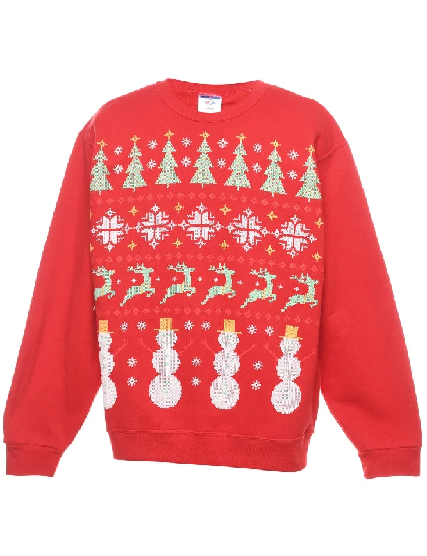 Festive Season Christmas Sweatshirt - M Hoodie with Puffed Sleeves Voluminous Trendy Festive Season Christmas Sweatshirt - M Hoodie with Puffed Sleeves Voluminous Trendy