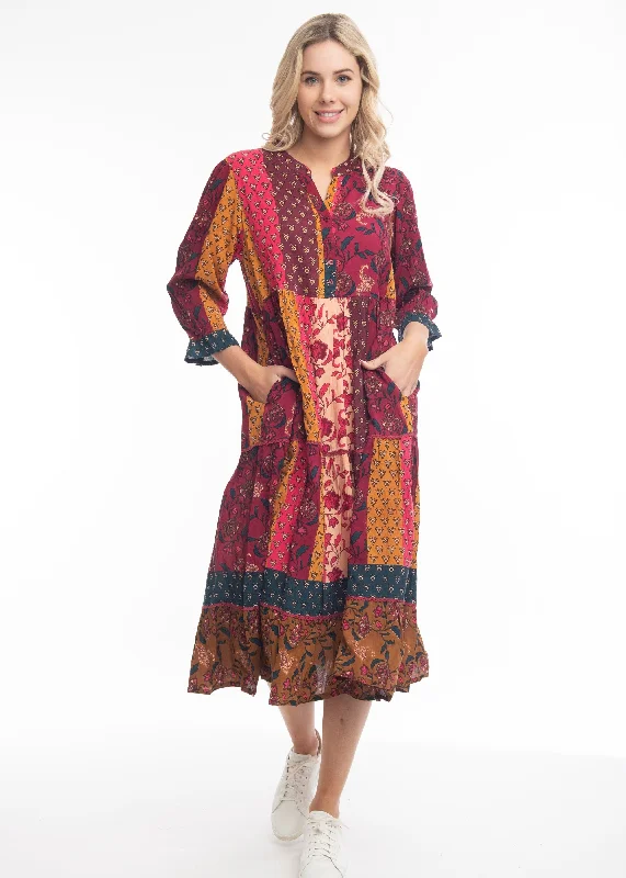 Orientique - Aida Layered Maxi Dress sweetheart Neckline Romantic