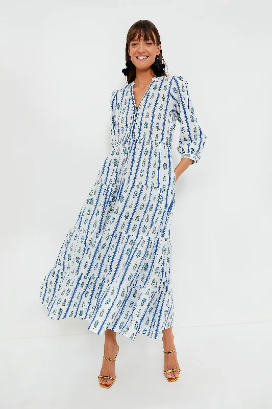Indigo Border Maria Dress Tunics Versatile stylish
