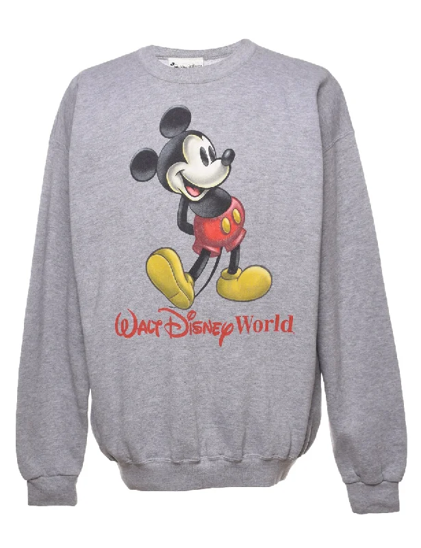 Walt Disney World Mickey Mouse Cartoon Sweatshirt - XL Hoodie with Mock Neck Collared Structured Walt Disney World Mickey Mouse Cartoon Sweatshirt - XL Hoodie with Mock Neck Collared Structured