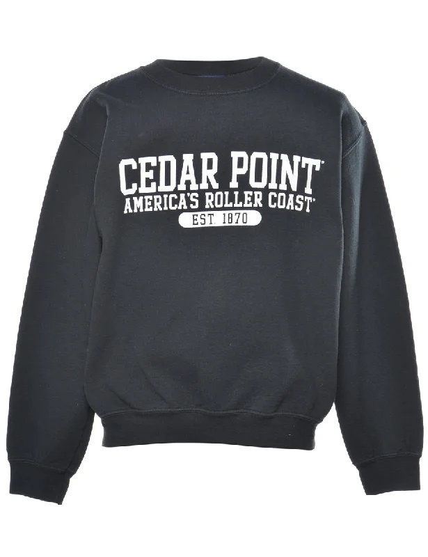 Cedar Point Printed Sweatshirt - S Hoodie with Elastic Cuffs Stretchable Comfortable Cedar Point Printed Sweatshirt - S Hoodie with Elastic Cuffs Stretchable Comfortable
