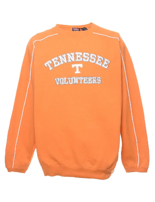Embroidered Tennessee Volunteers Printed Sweatshirt - L Hoodie with Ribbed Neckline Snug Warm Embroidered Tennessee Volunteers Printed Sweatshirt - L Hoodie with Ribbed Neckline Snug Warm