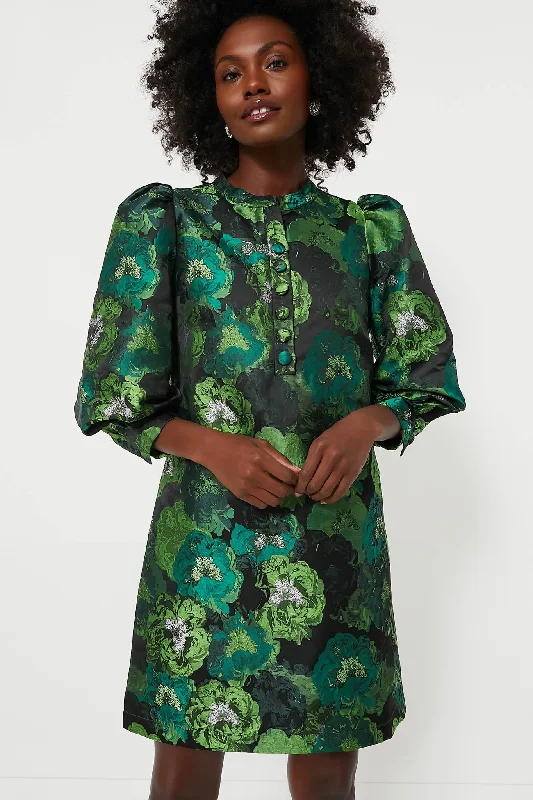 Green Jacquard Samantha Dress Tunics stripes playful
