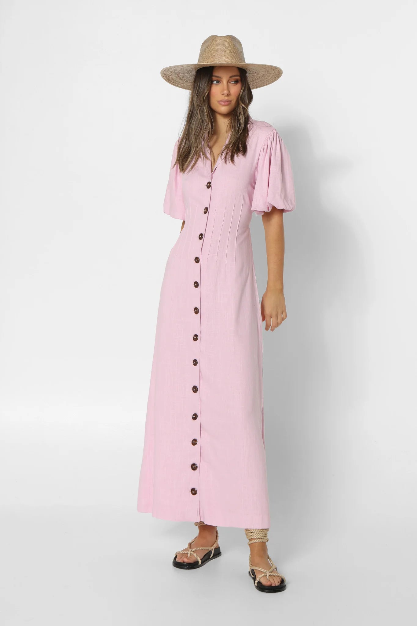 Elia Pink Maxi Dress Tunics Chic elegant