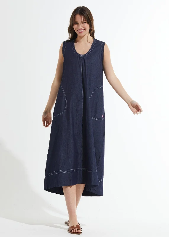 Zaket & Plover - Denim Maxi Dress Tunics Custom made