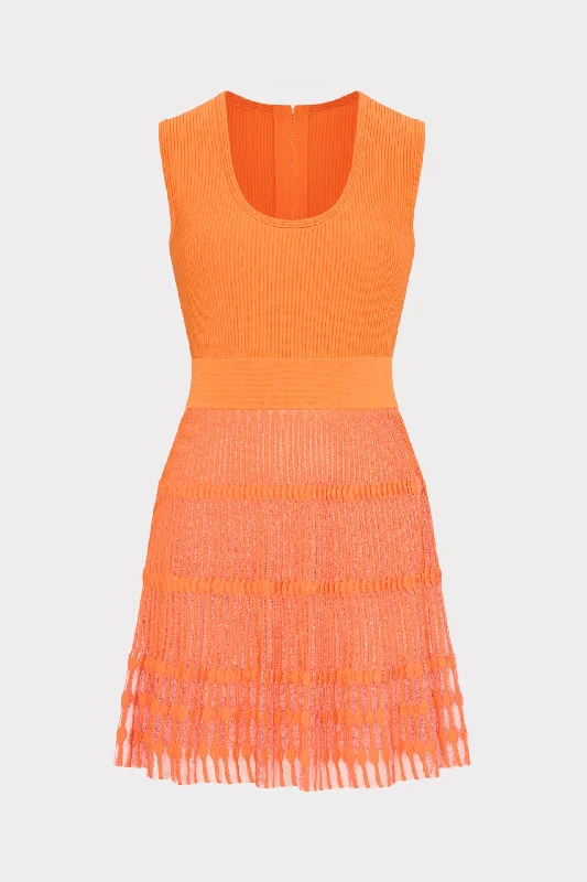 Sheer Knit Fit And Flare Mini Dress Tunics Essential wardrobe