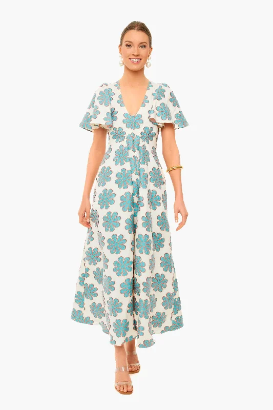 Daisy Turquoise Proper Dress sweetheart Neckline Romantic