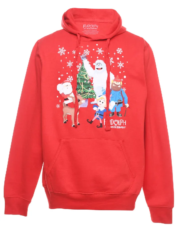 Festive Season Hooded Christmas Sweatshirt - XL Hoodie with Elastic Cuffs Stretchable Comfortable Festive Season Hooded Christmas Sweatshirt - XL Hoodie with Elastic Cuffs Stretchable Comfortable