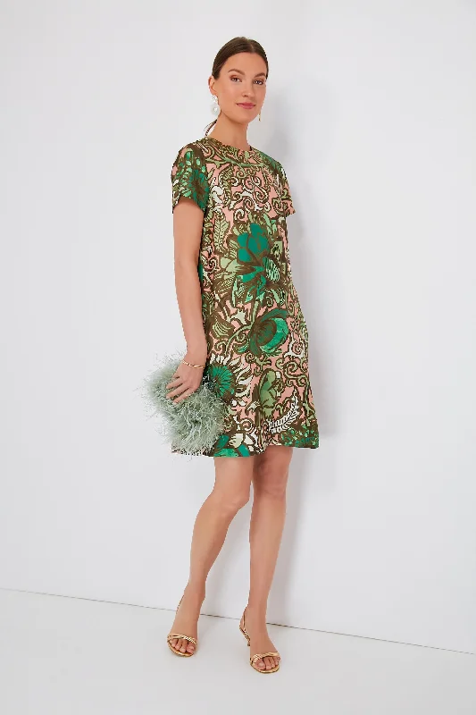 Anemone Pink Mini Swing Dress Tunics Print Colorful
